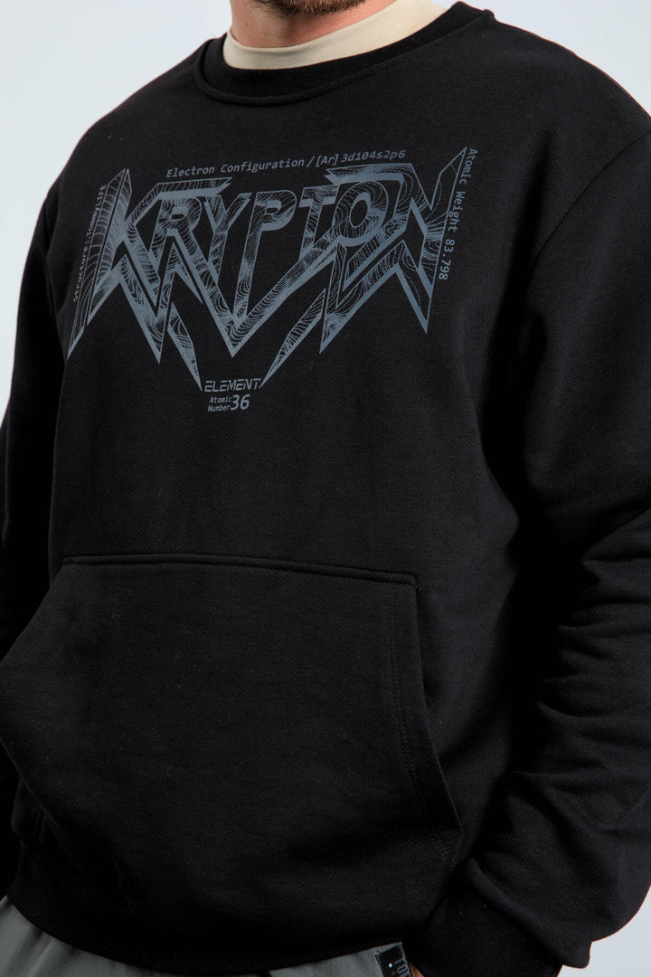 TMY Black Men's Printed Summer Comfort Fit Sweatshirt - 88037 - College Station