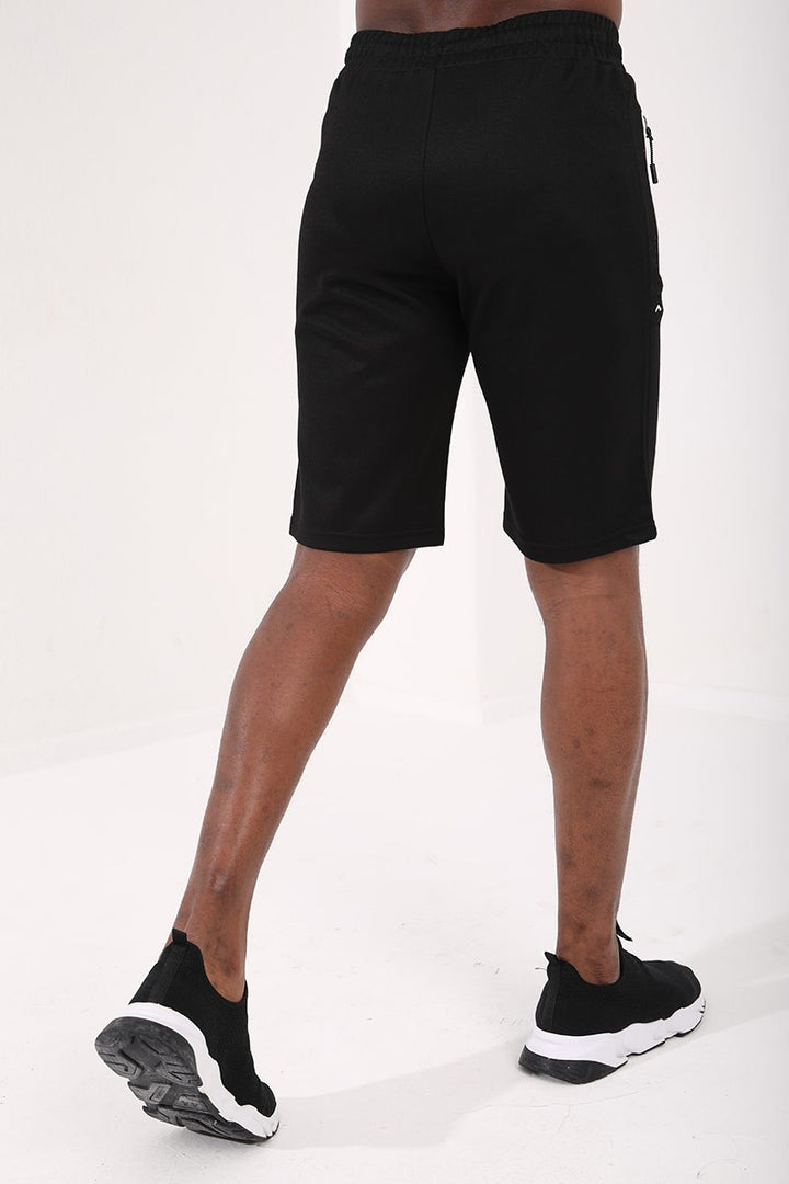 TMY Black Zip Pocket Embroidered Detail Regular Fit Men's Shorts - 81204 - Kingston upon Thames