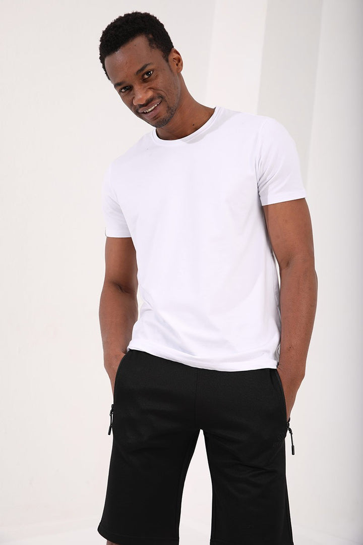 TMY Black Zip Pocket Embroidered Detail Regular Fit Men's Shorts - 81204 - Kingston upon Thames