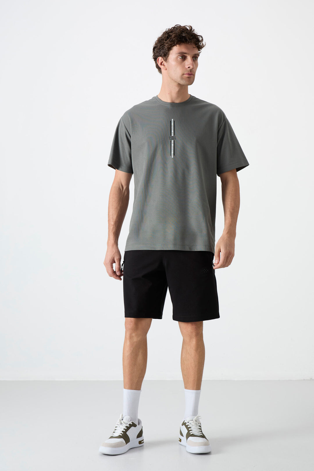 TMY Black Hidden Zipper Back Pocket Lace-Up Regular Fit Men's Shorts - 81136 - Washington