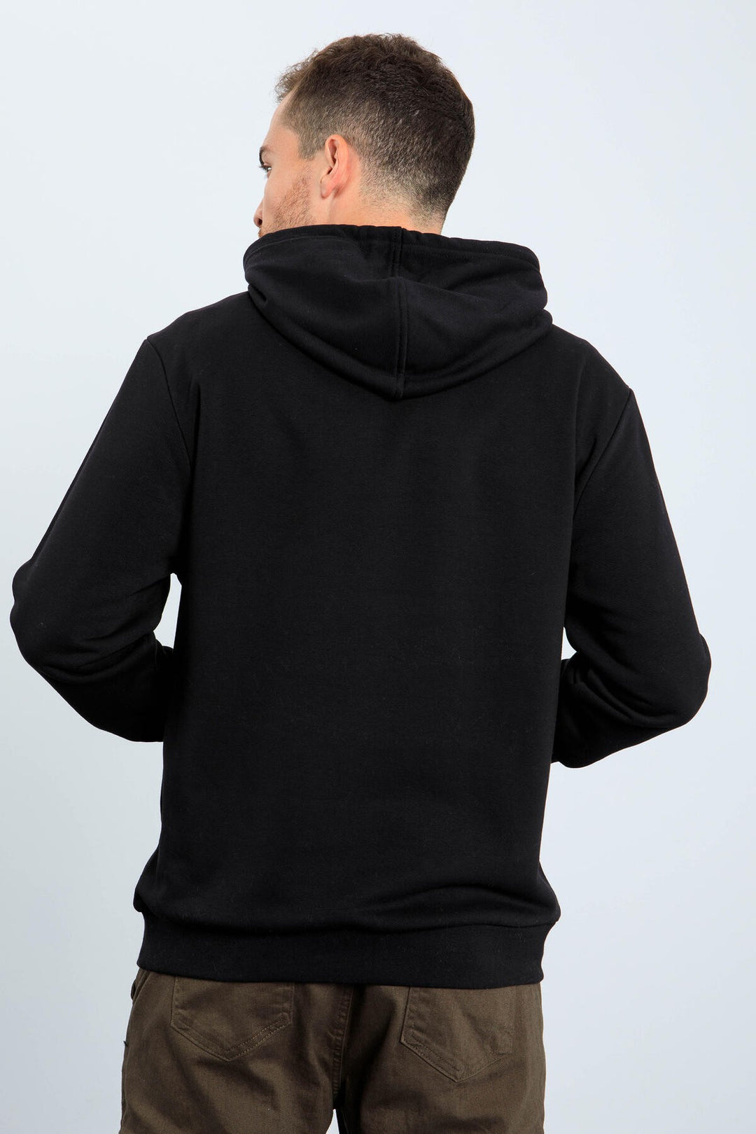TMY Grow Black Embroidered Hooded Comfort Fit Men's Sweatshirt - 88040 - Skenderaj