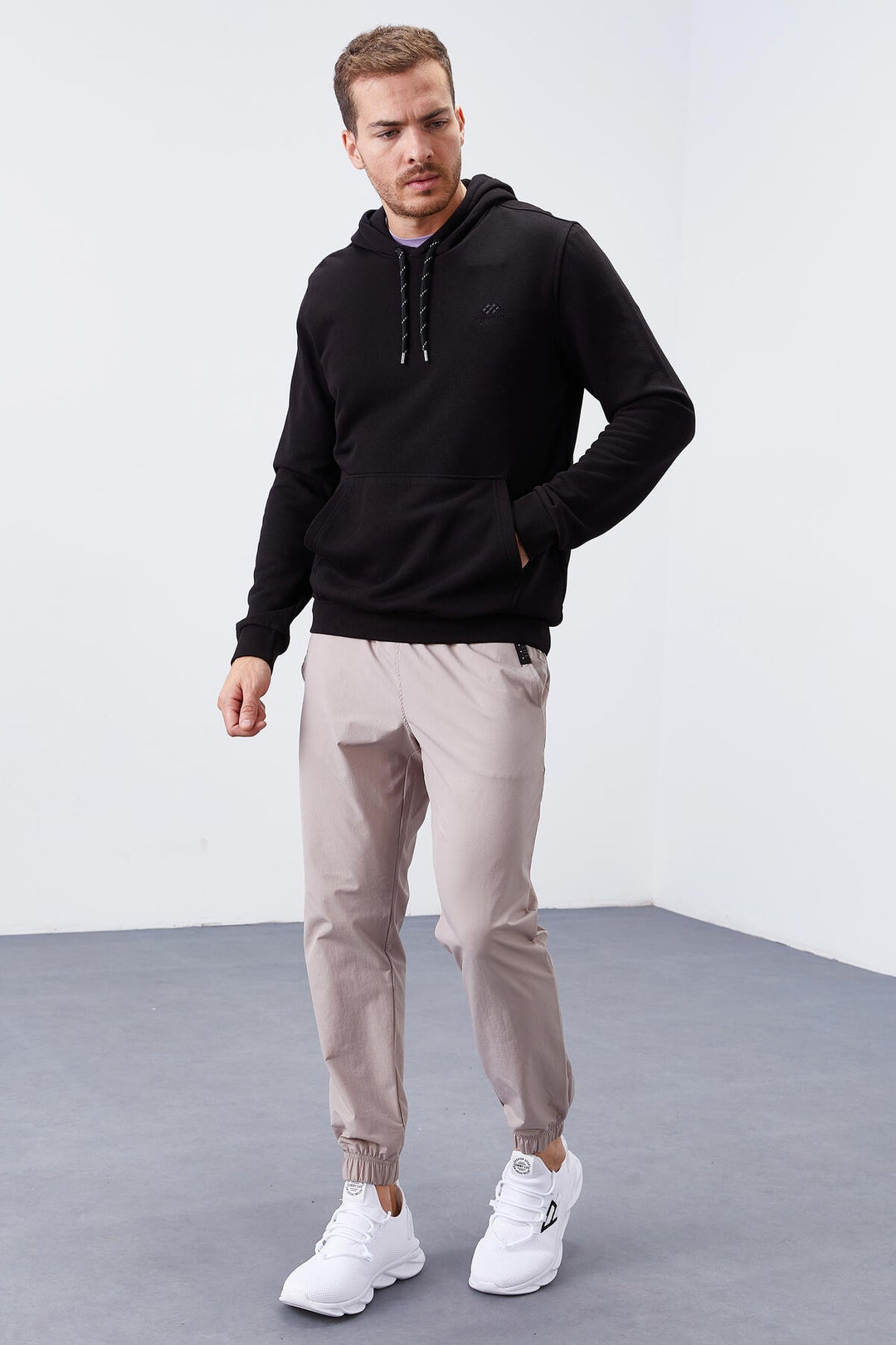 TMY Black Kangaroo Pocket Standard Fit Hooded Men's Sweatshirt - 87872 - East Honolulu