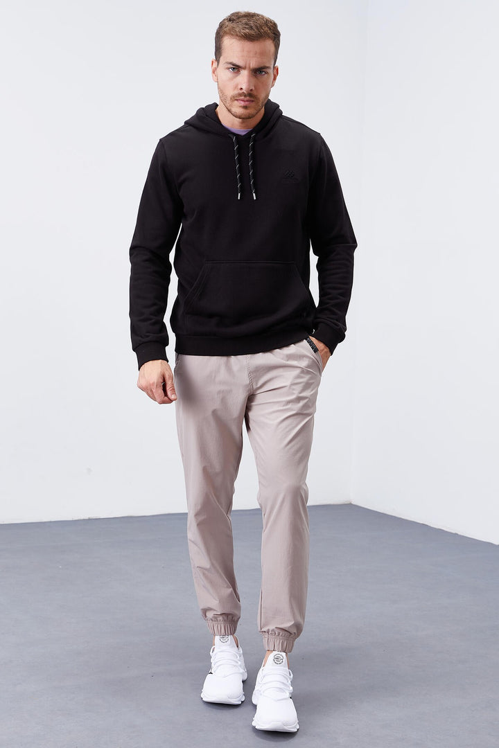 TMY Black Kangaroo Pocket Standard Fit Hooded Men's Sweatshirt - 87872 - East Honolulu