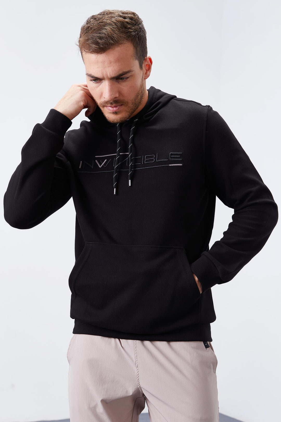 TMY Black Kangaroo Pocket Standard Fit Hooded Men's Sweatshirt - 87883 - Hornchurch