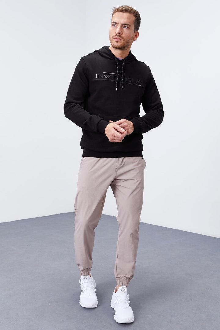 TMY Black Kangaroo Pocket Standard Fit Hooded Men's Sweatshirt - 87883 - Hornchurch