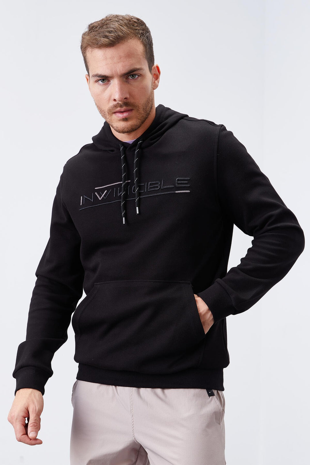 TMY Black Kangaroo Pocket Standard Fit Hooded Men's Sweatshirt - 87883 - Hornchurch