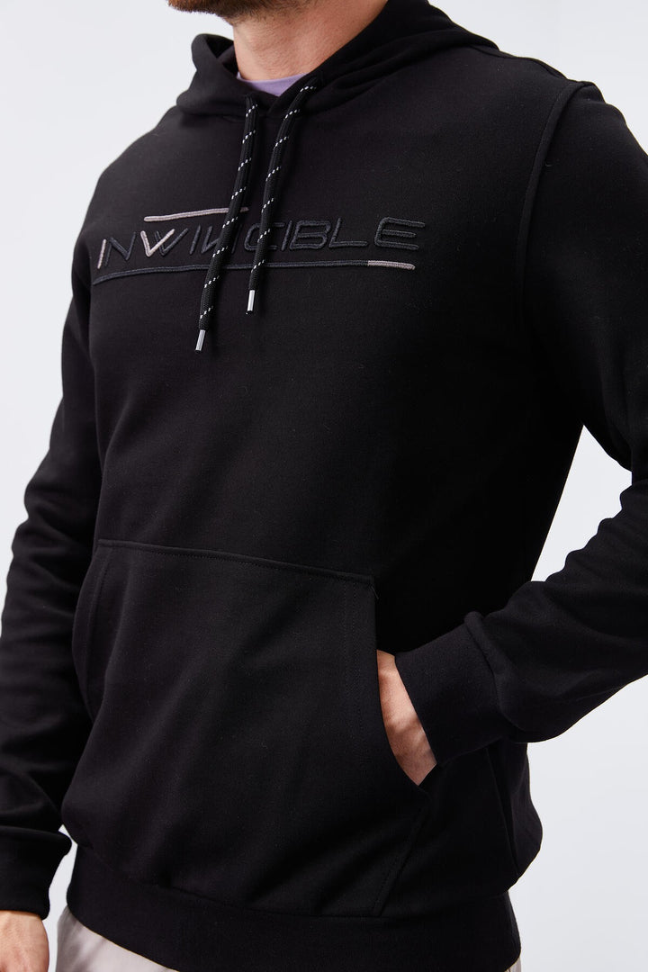TMY Black Kangaroo Pocket Standard Fit Hooded Men's Sweatshirt - 87883 - Hornchurch
