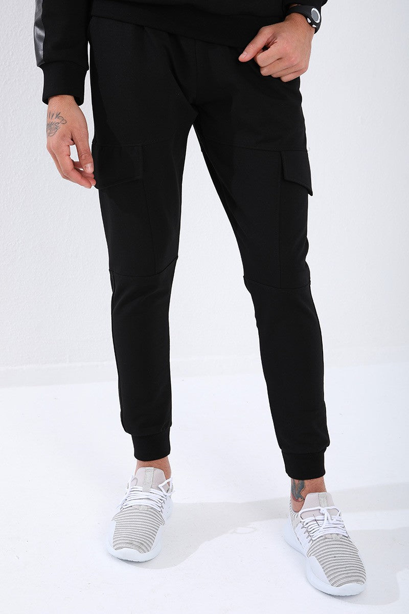 TMY Black Cargo Slim Fit Jogger Men's Sweatpants - 84796 - Costa Mesa