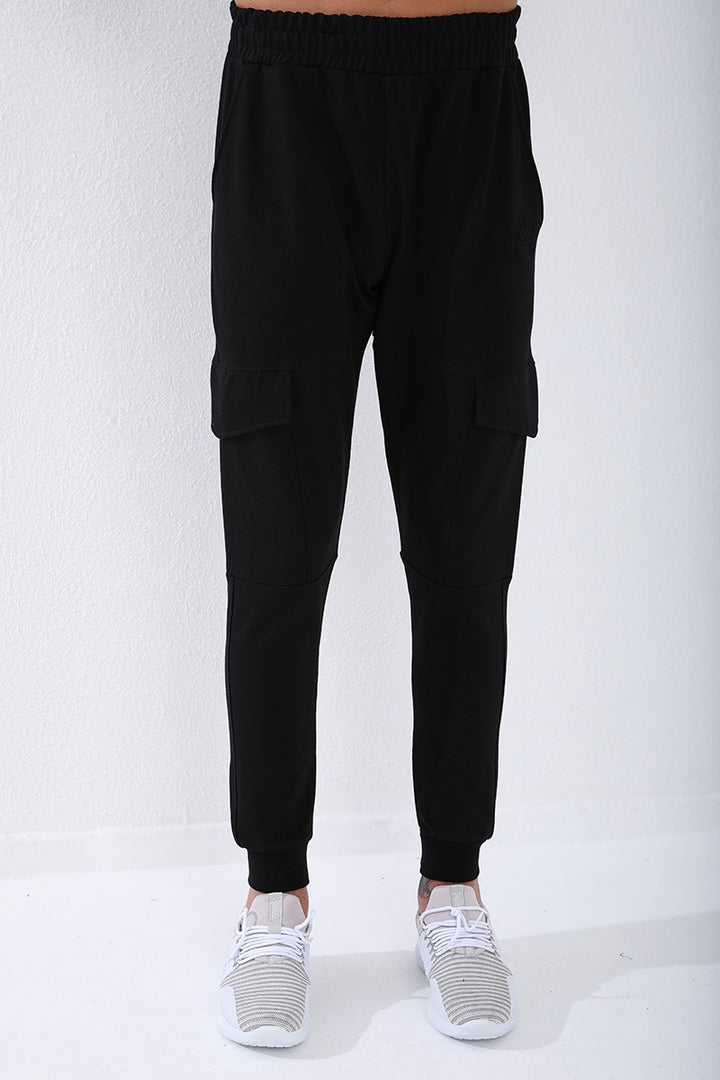 TMY Black Cargo Slim Fit Jogger Men's Sweatpants - 84796 - Costa Mesa
