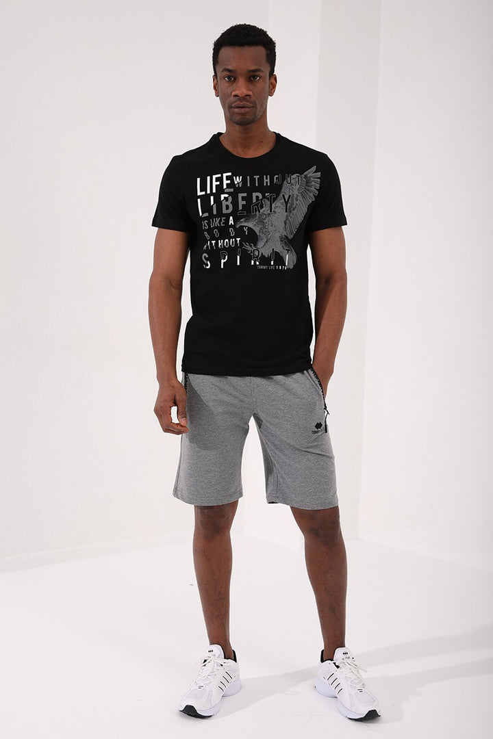 TMY Black Eagle Printed Standard Fit O Neck Men's T-Shirt - 87932 - Rîbniţa