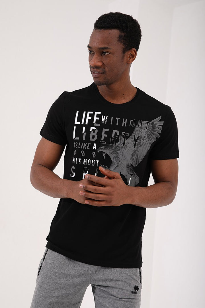 TMY Black Eagle Printed Standard Fit O Neck Men's T-Shirt - 87932 - Rîbniţa