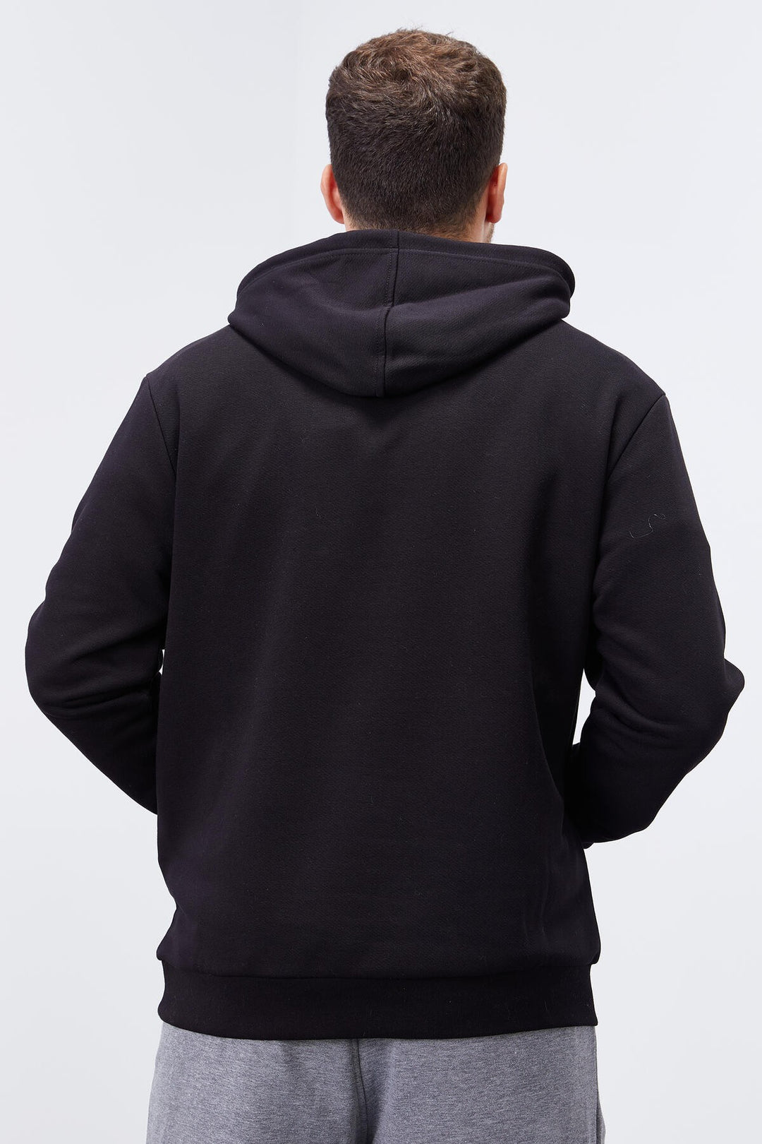 TMY Black Arm Printed Hooded Comfortable Fit Men's Sweatshirt - 88038 - Clermont-Ferrand