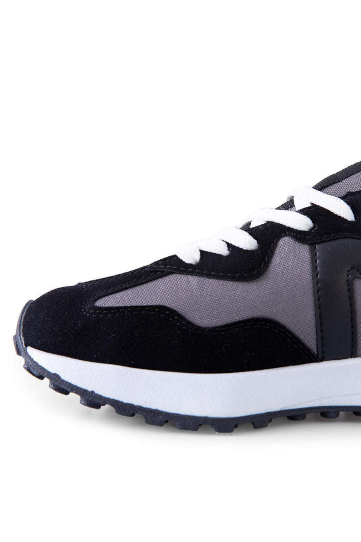 TMY Black Mushroom Heel Detailed Lace-Up Men's Sneakers - 89095 - Santa Ana Nextlalpan