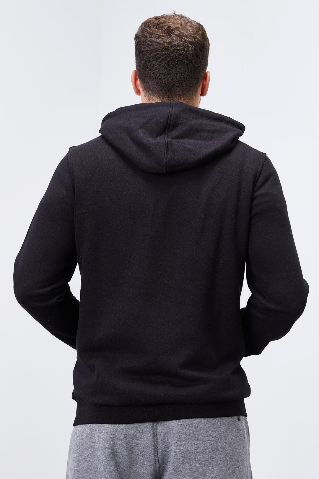 TMY Black Embroidered Kangaroo Pocket Standard Fit Hooded Men's Sweatshirt - 87839 - Kirchheim unter Teck
