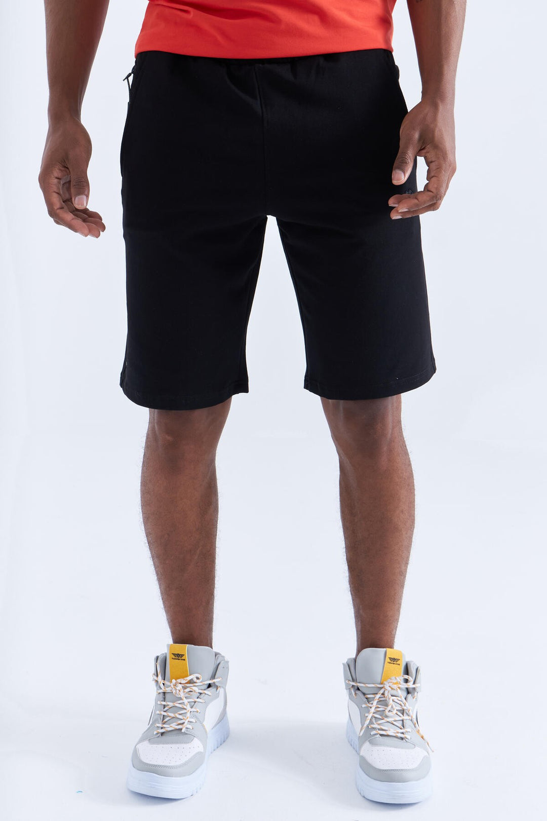 TMY Black Men's Shorts with Zipper Pocket Detail and Drawstring - 81202 - Fort Myers