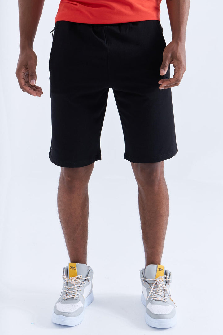 TMY Black Men's Shorts with Zipper Pocket Detail and Drawstring - 81202 - Fort Myers