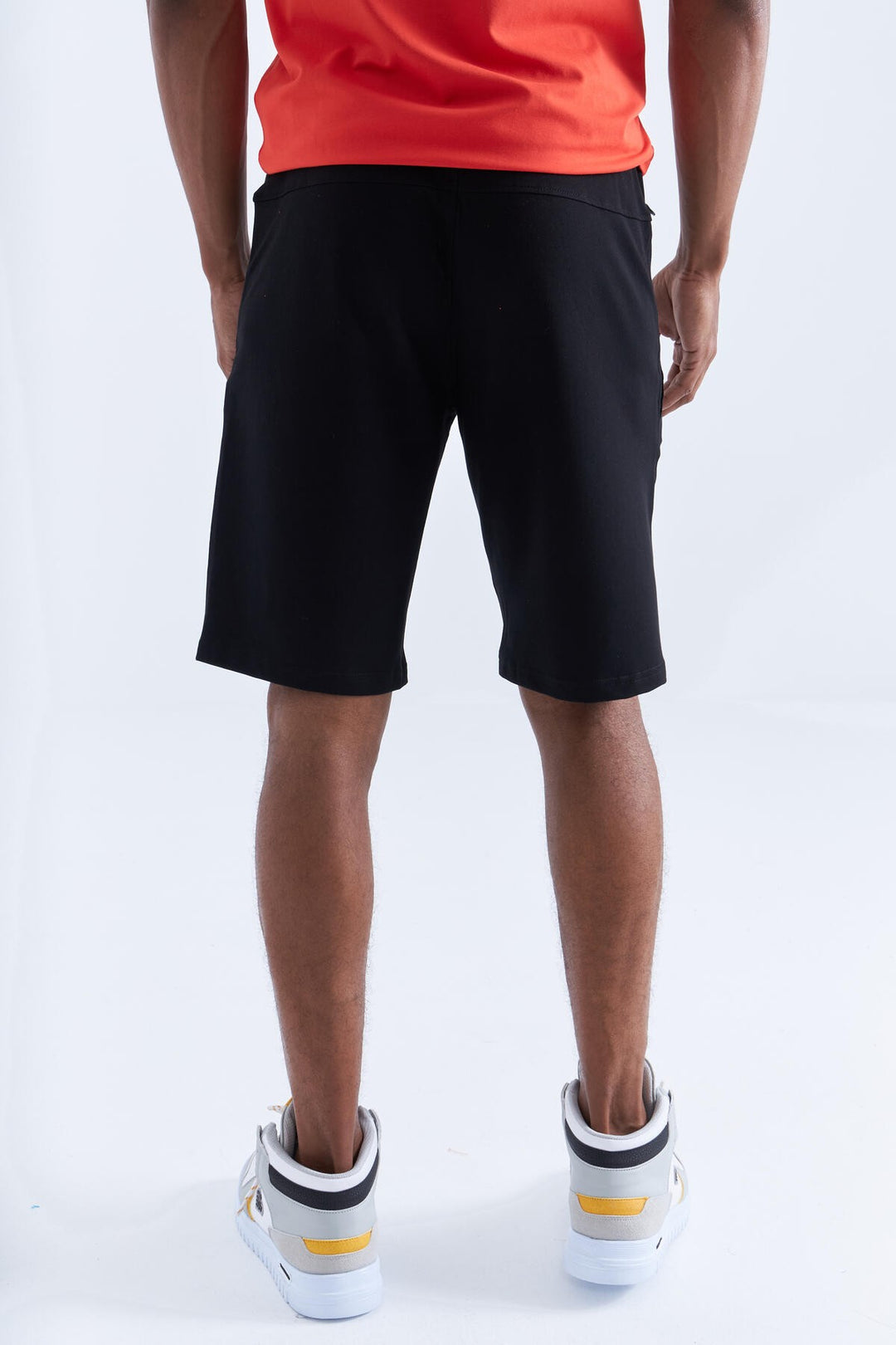 TMY Black Men's Shorts with Zipper Pocket Detail and Drawstring - 81202 - Fort Myers