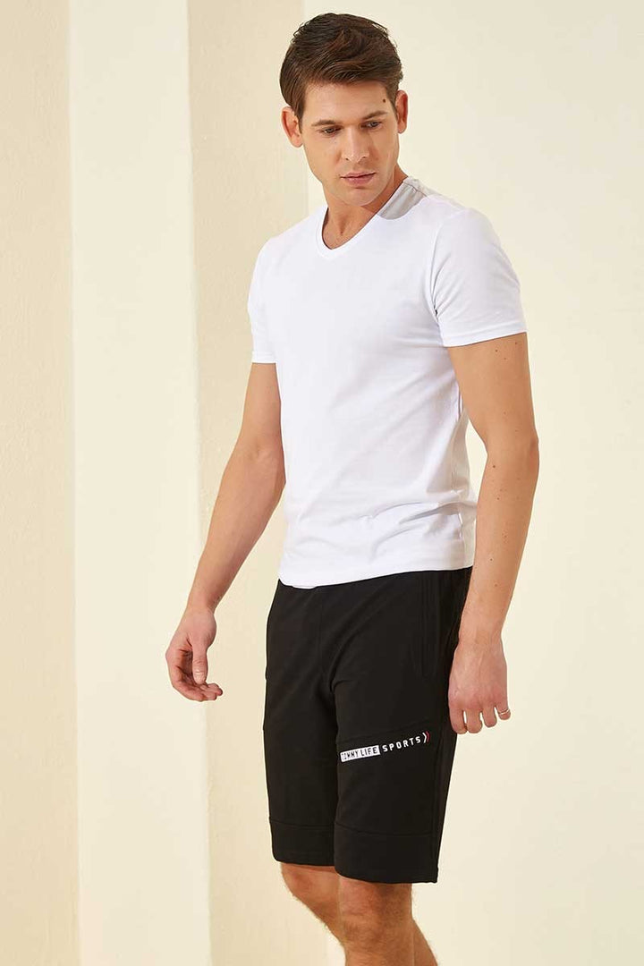 TMY Black Text Printed Standard Mold Men's Shorts - 81155 - Wentzville