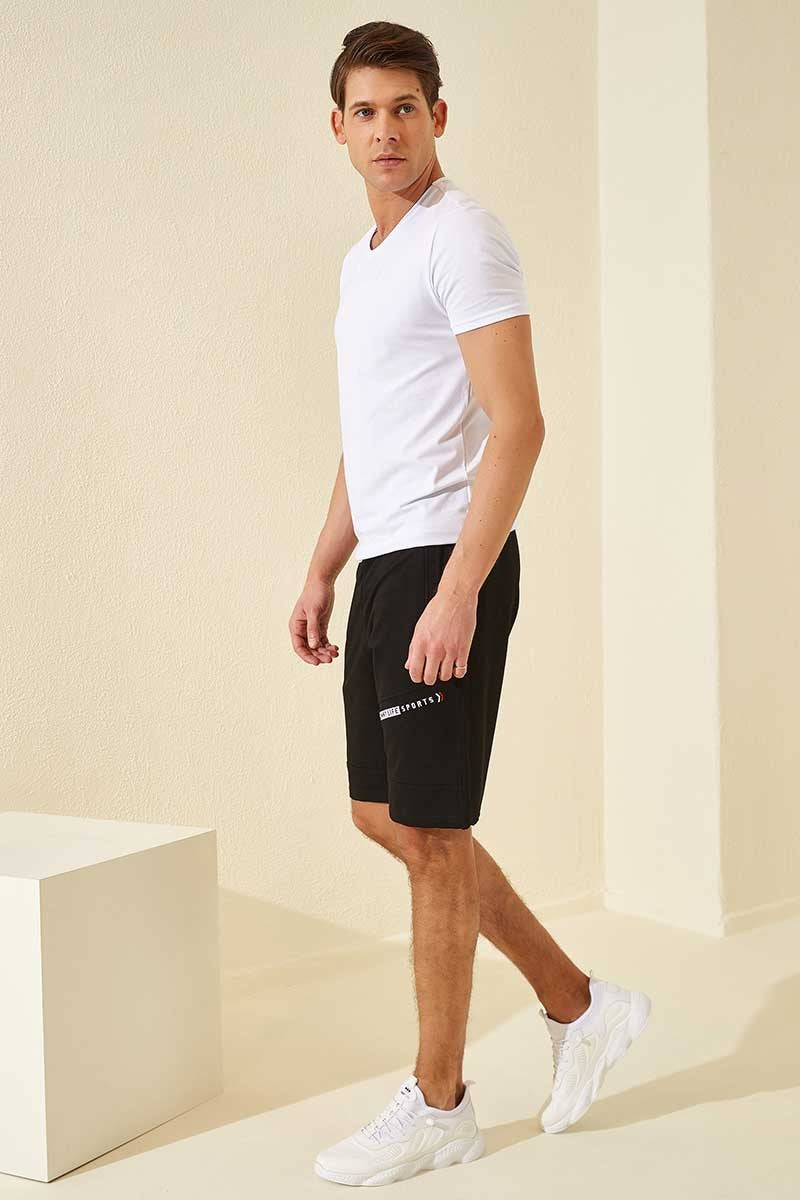 TMY Black Text Printed Standard Mold Men's Shorts - 81155 - Wentzville