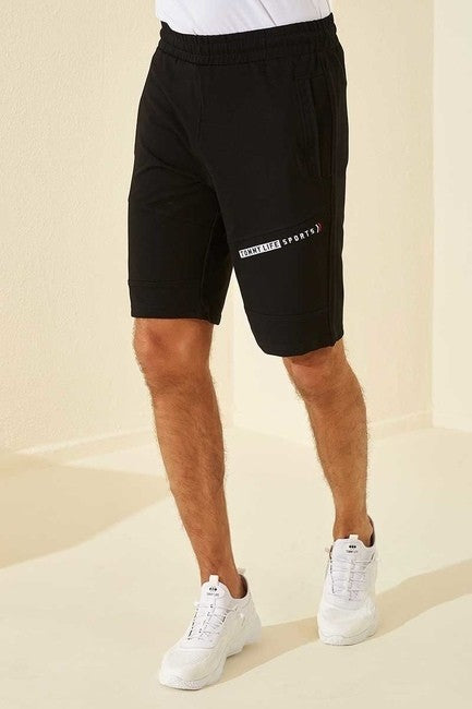 TMY Black Text Printed Standard Mold Men's Shorts - 81155 - Wentzville