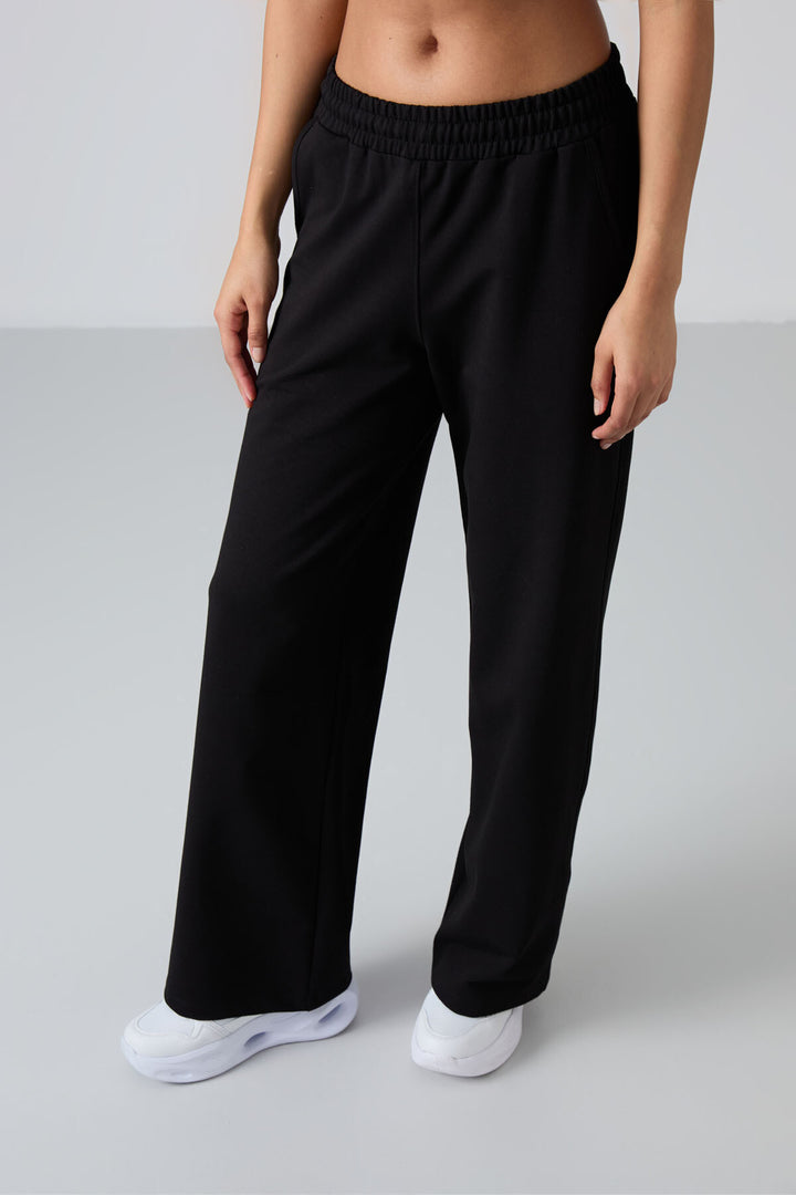 TMY Black High Waist Pocketed Comfort Fit Wide Leg Women's Sweatpants - 94567 - Pabellón de Arteaga