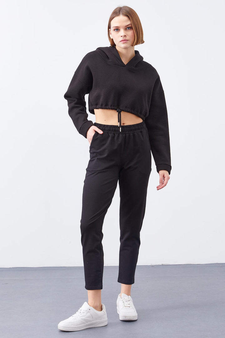 TMY Black High Waist Jogger Comfortable Fit Slim Leg Women's Sweatpants - 94566 - Svyetlahorsk