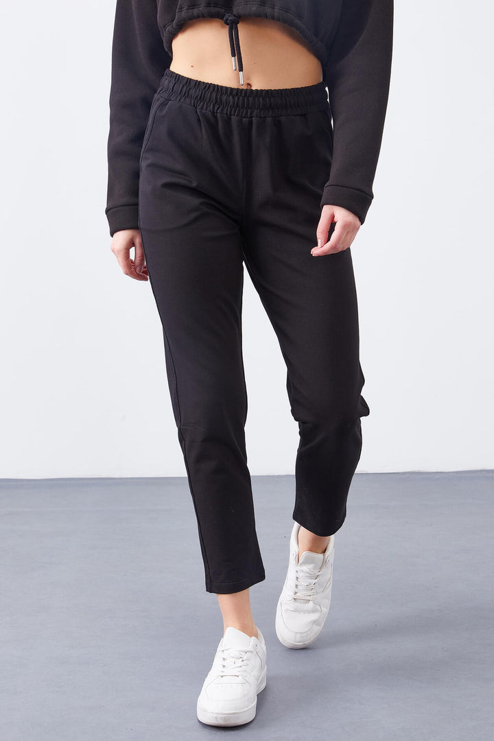 TMY Black High Waist Jogger Comfortable Fit Slim Leg Women's Sweatpants - 94566 - Svyetlahorsk