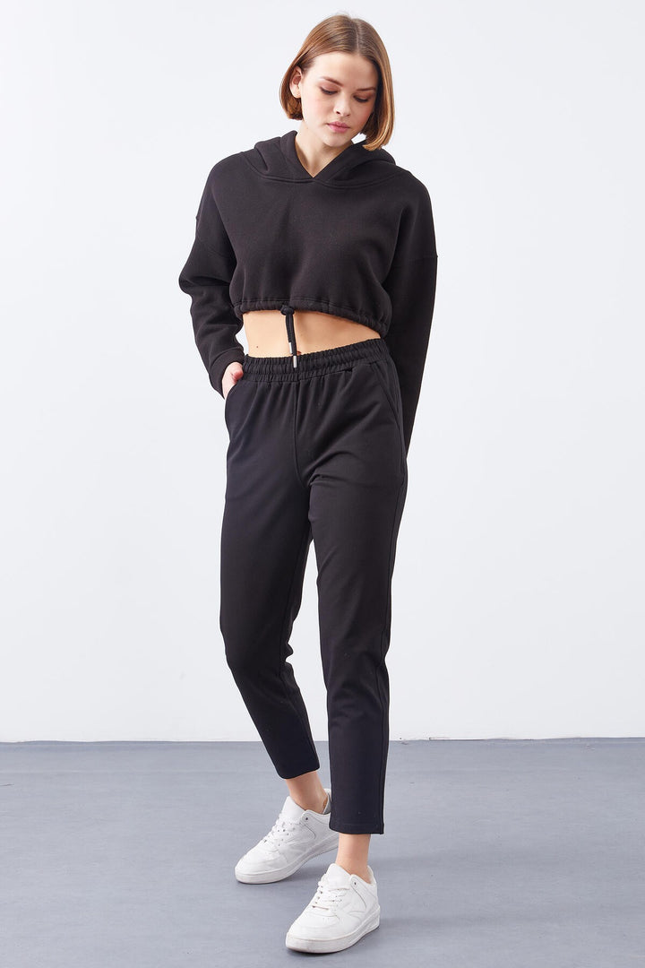 TMY Black High Waist Jogger Comfortable Fit Slim Leg Women's Sweatpants - 94566 - Svyetlahorsk