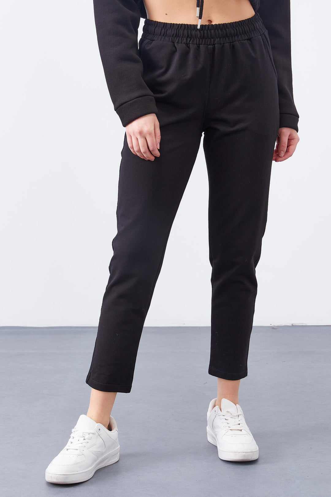 TMY Black High Waist Jogger Comfortable Fit Slim Leg Women's Sweatpants - 94566 - Svyetlahorsk