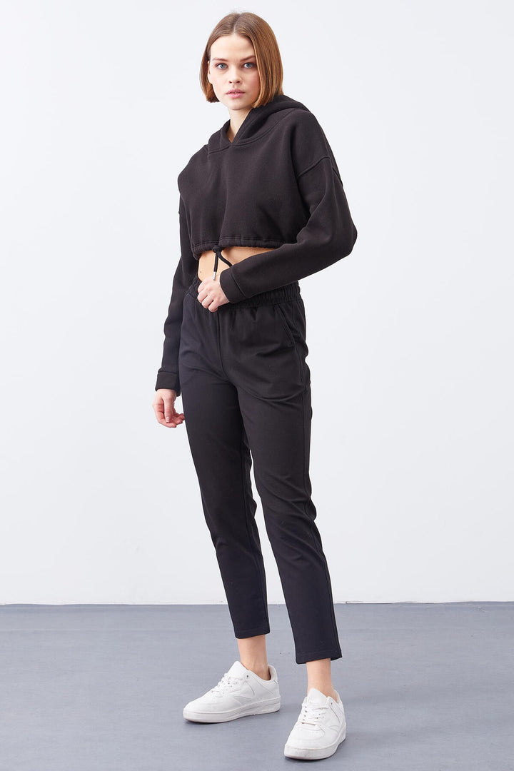 TMY Black High Waist Jogger Comfortable Fit Slim Leg Women's Sweatpants - 94566 - Svyetlahorsk