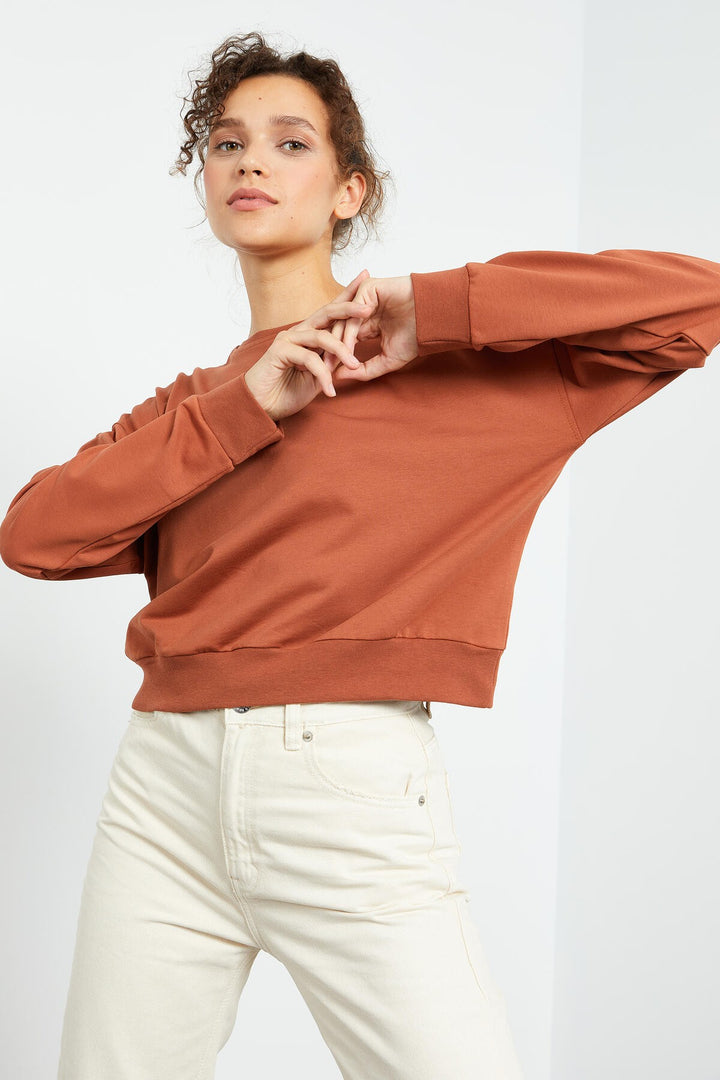TMY Cinnamon Basic Comfort Fit Round Neck Women's Sweatshirt - 97114 - Park Ridge