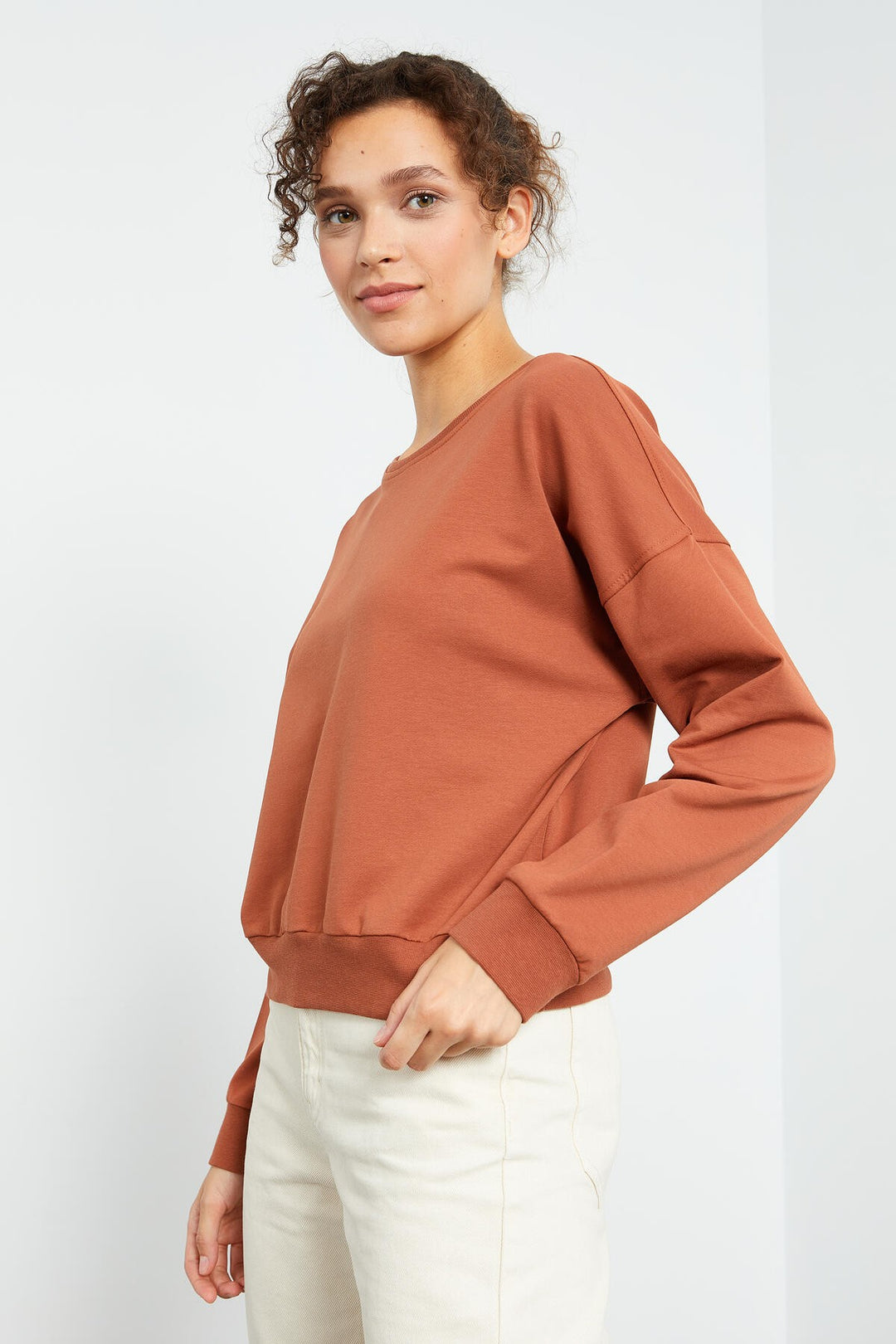TMY Cinnamon Basic Comfort Fit Round Neck Women's Sweatshirt - 97114 - Park Ridge