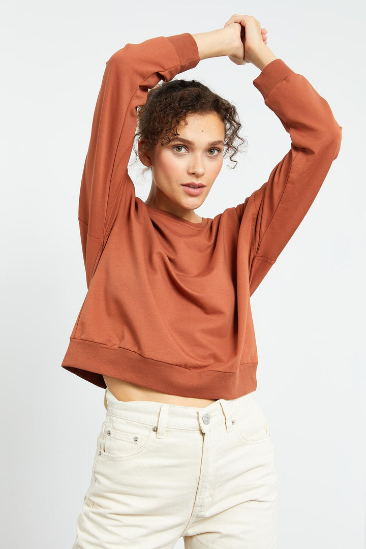 TMY Cinnamon Basic Comfort Fit Round Neck Women's Sweatshirt - 97114 - Park Ridge