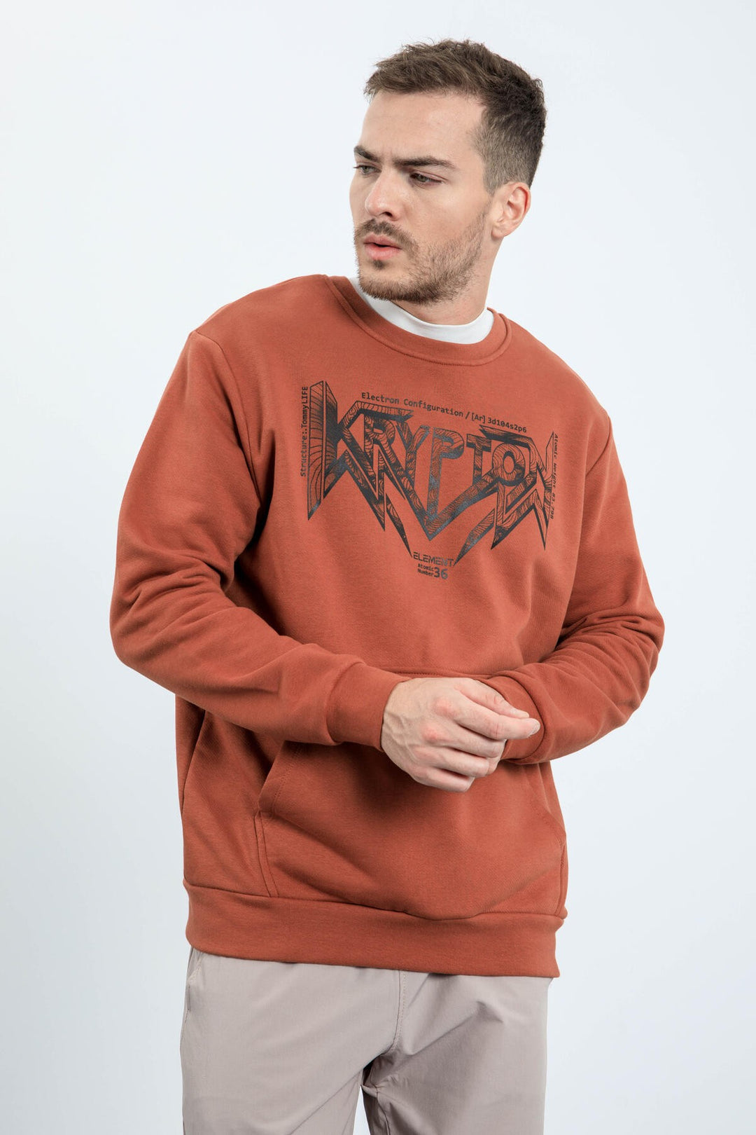 TMY Cinnamon Male Printed O Neck Comfort Fit Sweatshirt - 88037 - Fafe