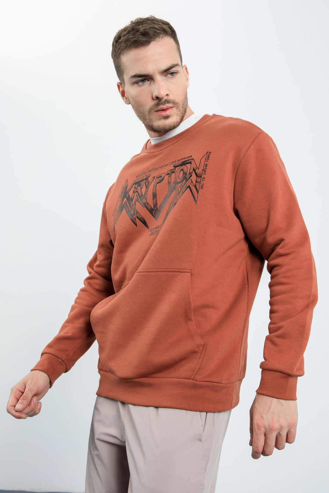 TMY Cinnamon Male Printed O Neck Comfort Fit Sweatshirt - 88037 - Fafe