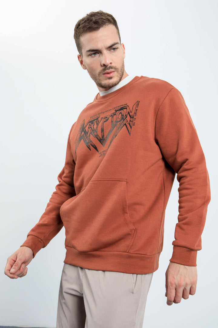 TMY Cinnamon Male Printed O Neck Comfort Fit Sweatshirt - 88037 - Fafe