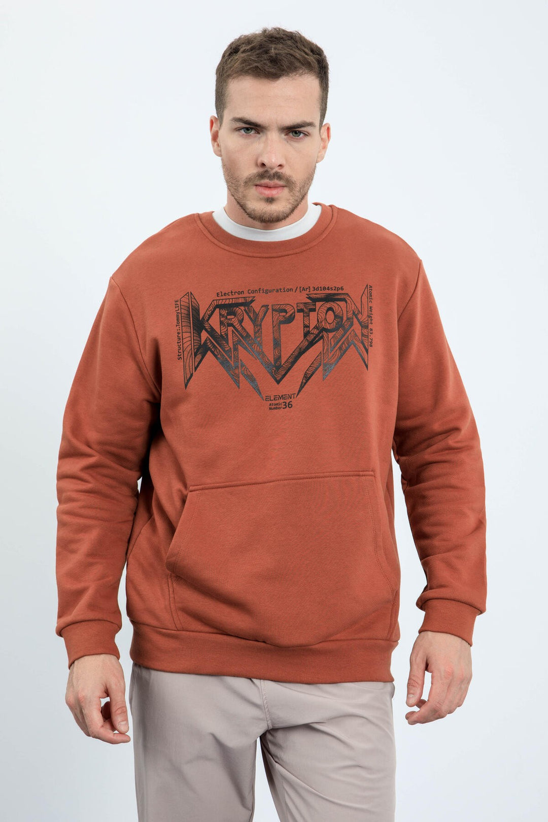 TMY Cinnamon Male Printed O Neck Comfort Fit Sweatshirt - 88037 - Fafe