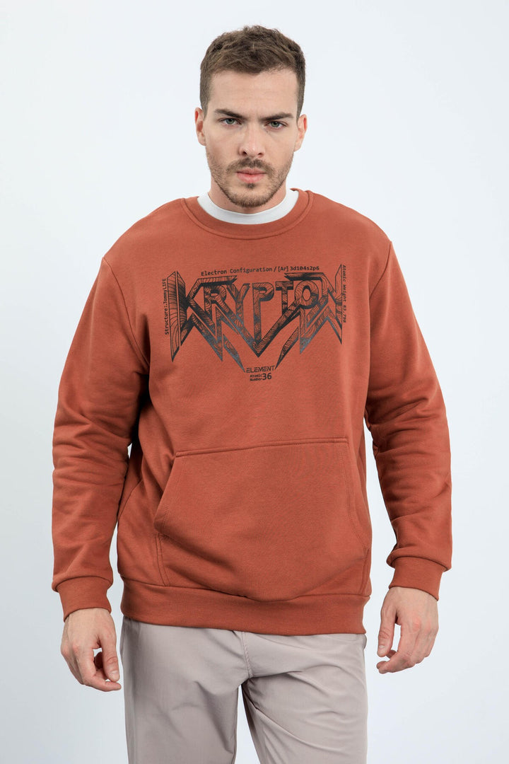 TMY Cinnamon Male Printed O Neck Comfort Fit Sweatshirt - 88037 - Fafe