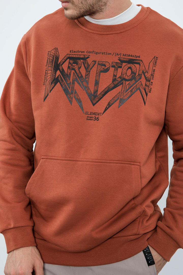 TMY Cinnamon Male Printed O Neck Comfort Fit Sweatshirt - 88037 - Fafe