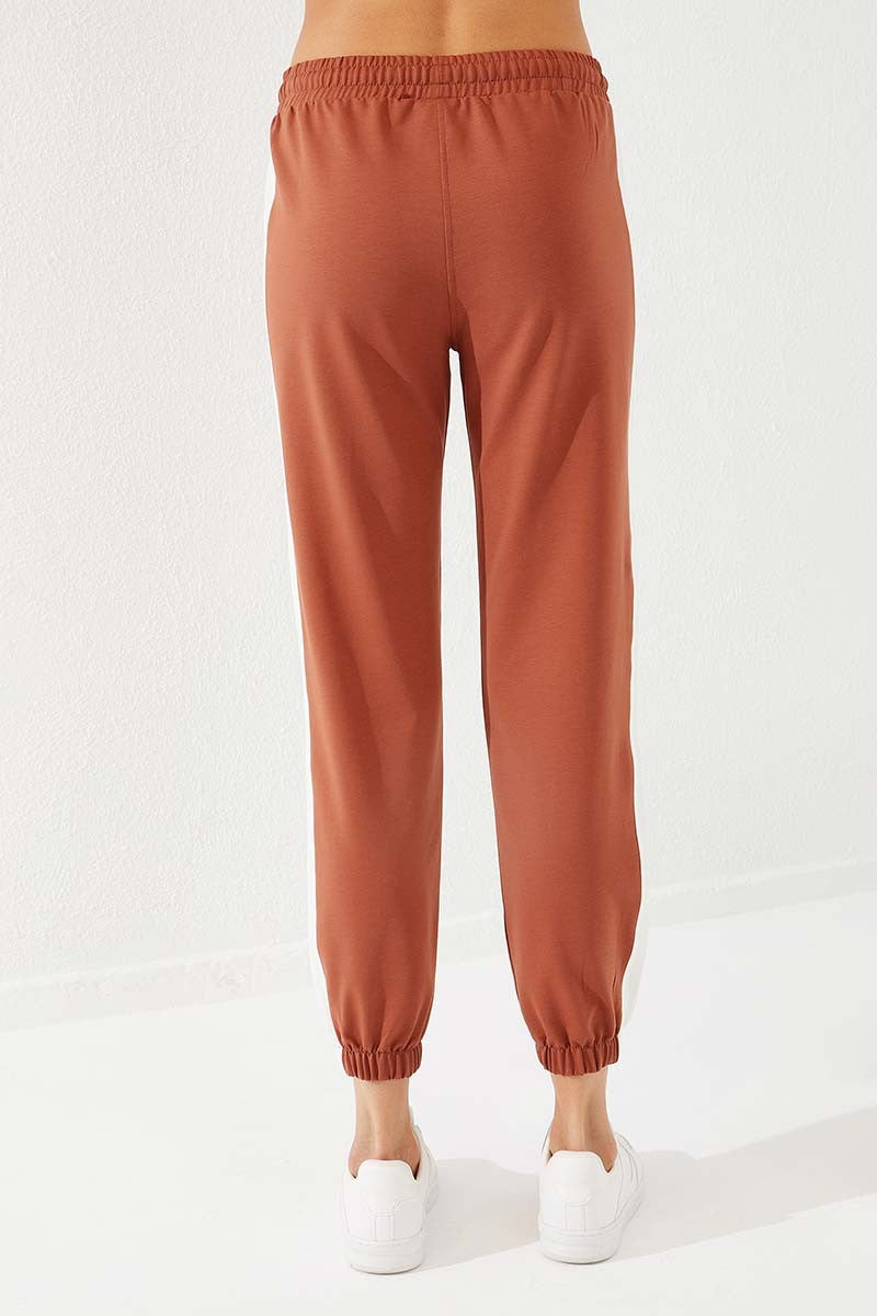 TMY Cinnamon Two Color Striped Comfortable Fit Elastic Cuff Women's Sweatpants - 94582 - Buchholz in der Nordheide