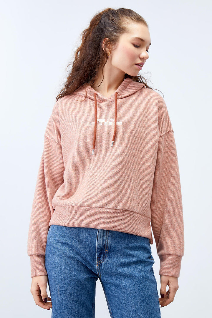 TMY Cinnamon Hooded Embroidered Thessaloniki Woman Oversize Sweatshirt - 97192 - Matías Romero