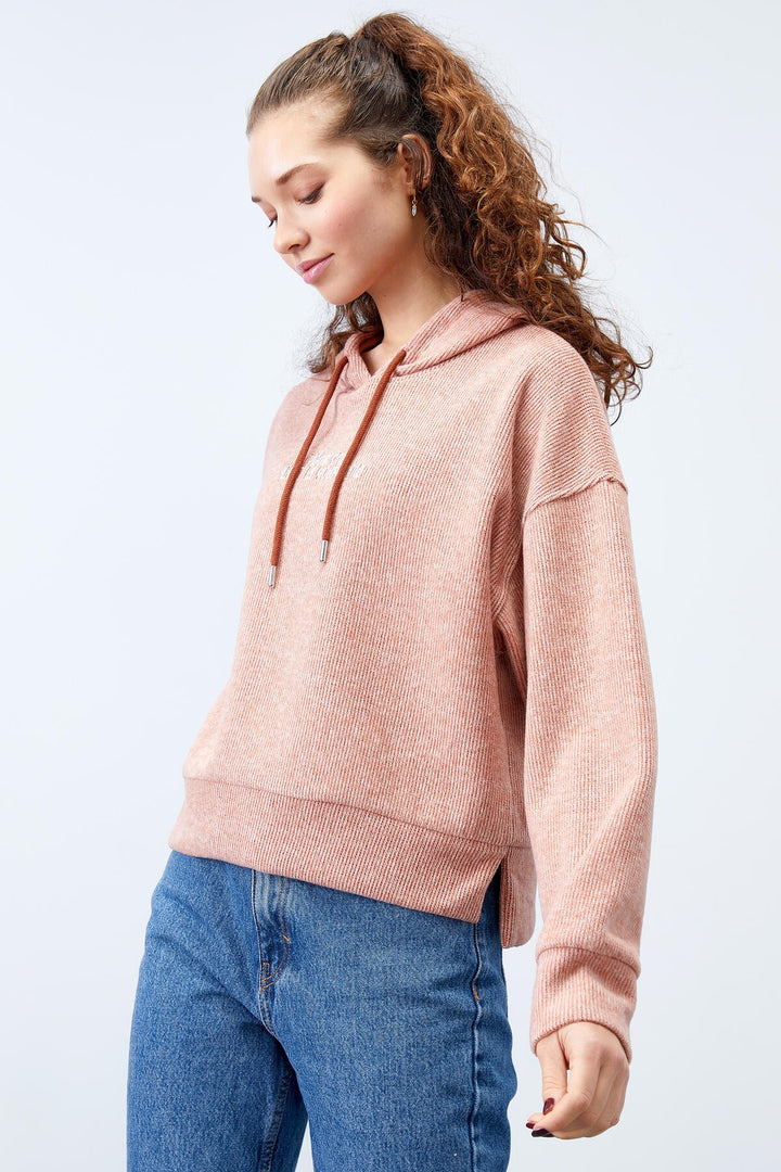 TMY Cinnamon Hooded Embroidered Thessaloniki Woman Oversize Sweatshirt - 97192 - Matías Romero