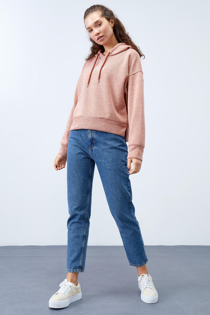TMY Cinnamon Hooded Embroidered Thessaloniki Woman Oversize Sweatshirt - 97192 - Matías Romero