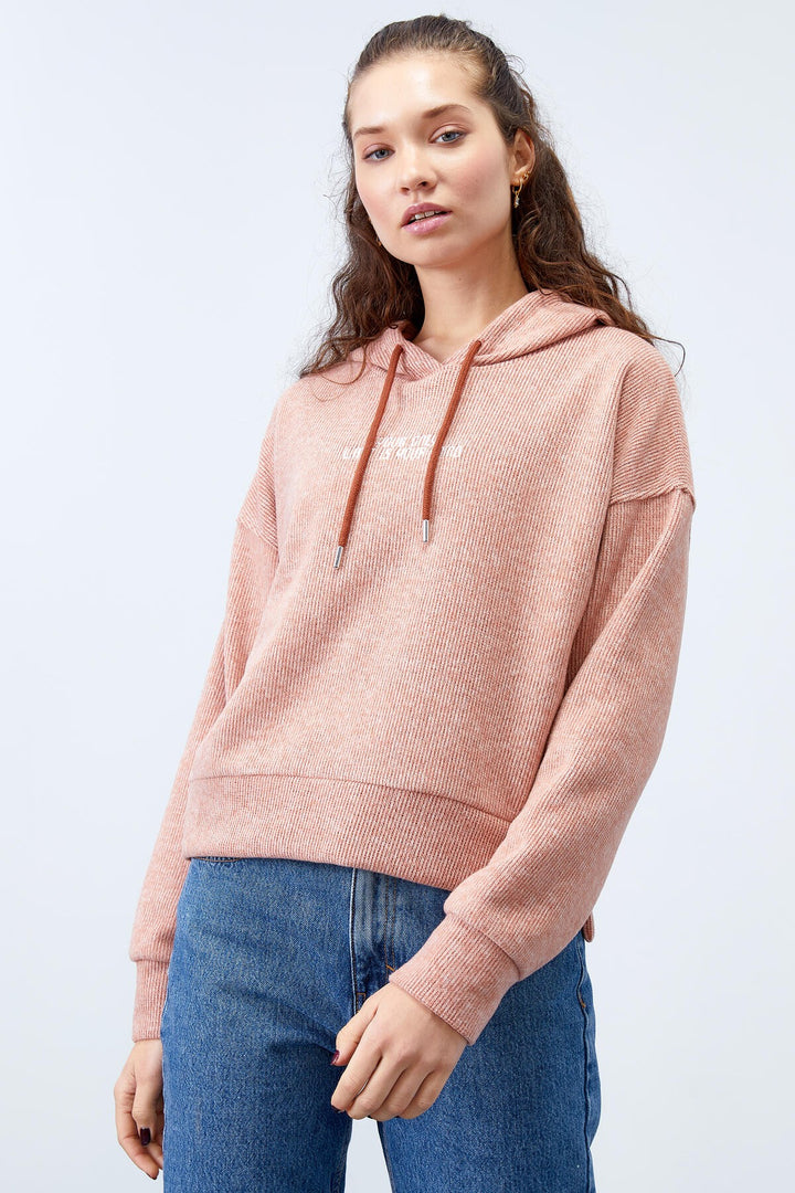 TMY Cinnamon Hooded Embroidered Thessaloniki Woman Oversize Sweatshirt - 97192 - Matías Romero