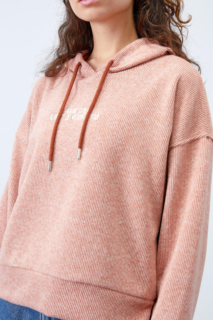 TMY Cinnamon Hooded Embroidered Thessaloniki Woman Oversize Sweatshirt - 97192 - Matías Romero