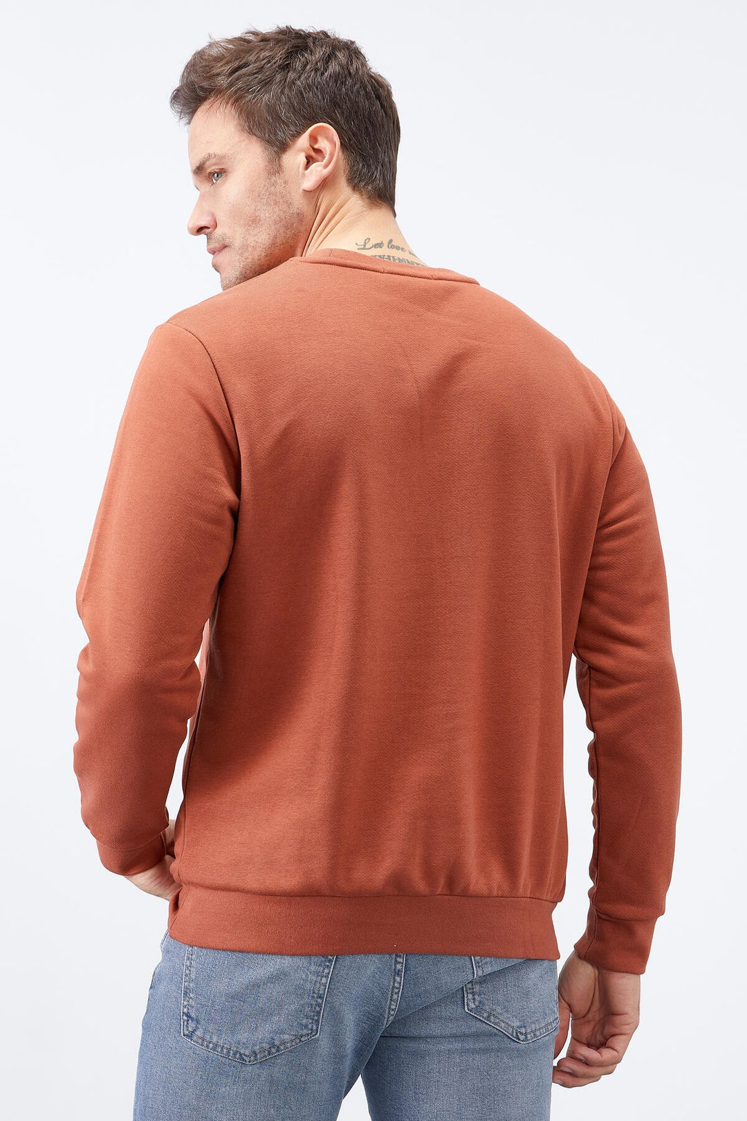 TMY Cinnamon Embroidered Round Neck Comfort Fit Men's Sweatshirt - 88020 - Salinas Victoria
