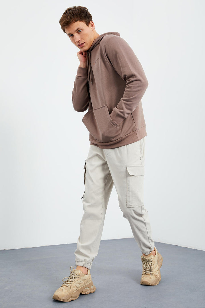TMY Earth Pattern Printed Hooded Comfortable Fit Men's Sweatshirt - 88015 - Rimini