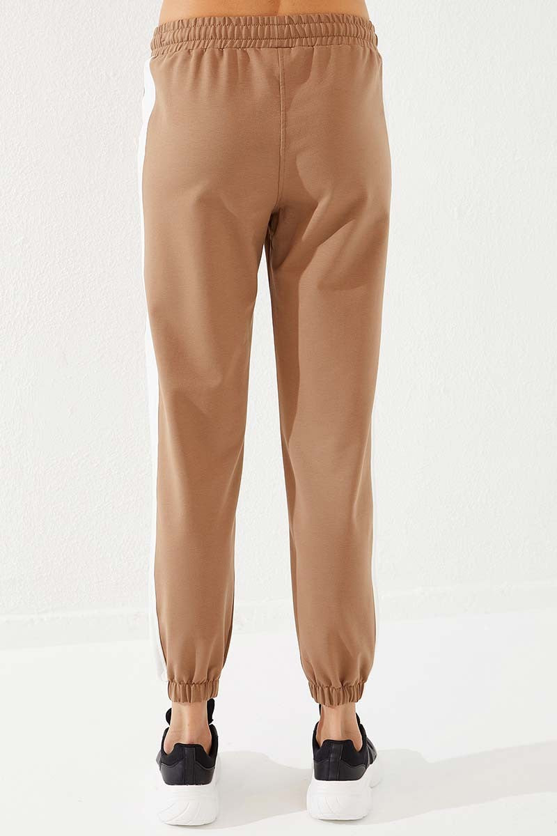 TMY Earth Two-Color Striped Comfortable Fit Elastic Cuff Women's Sweatpants - 94582 - Levittown