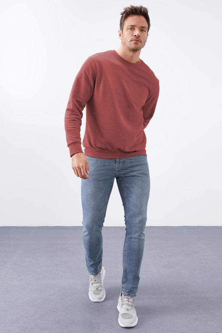TMY Wild Rose Basic Round Neck Comfort Fit Men's Sweatshirt - 88053 - Fredericton