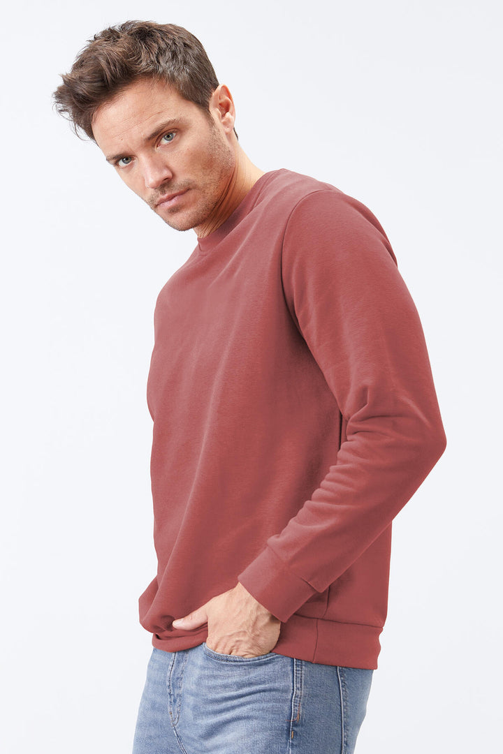 TMY Wild Rose Basic Round Neck Comfort Fit Men's Sweatshirt - 88053 - Fredericton
